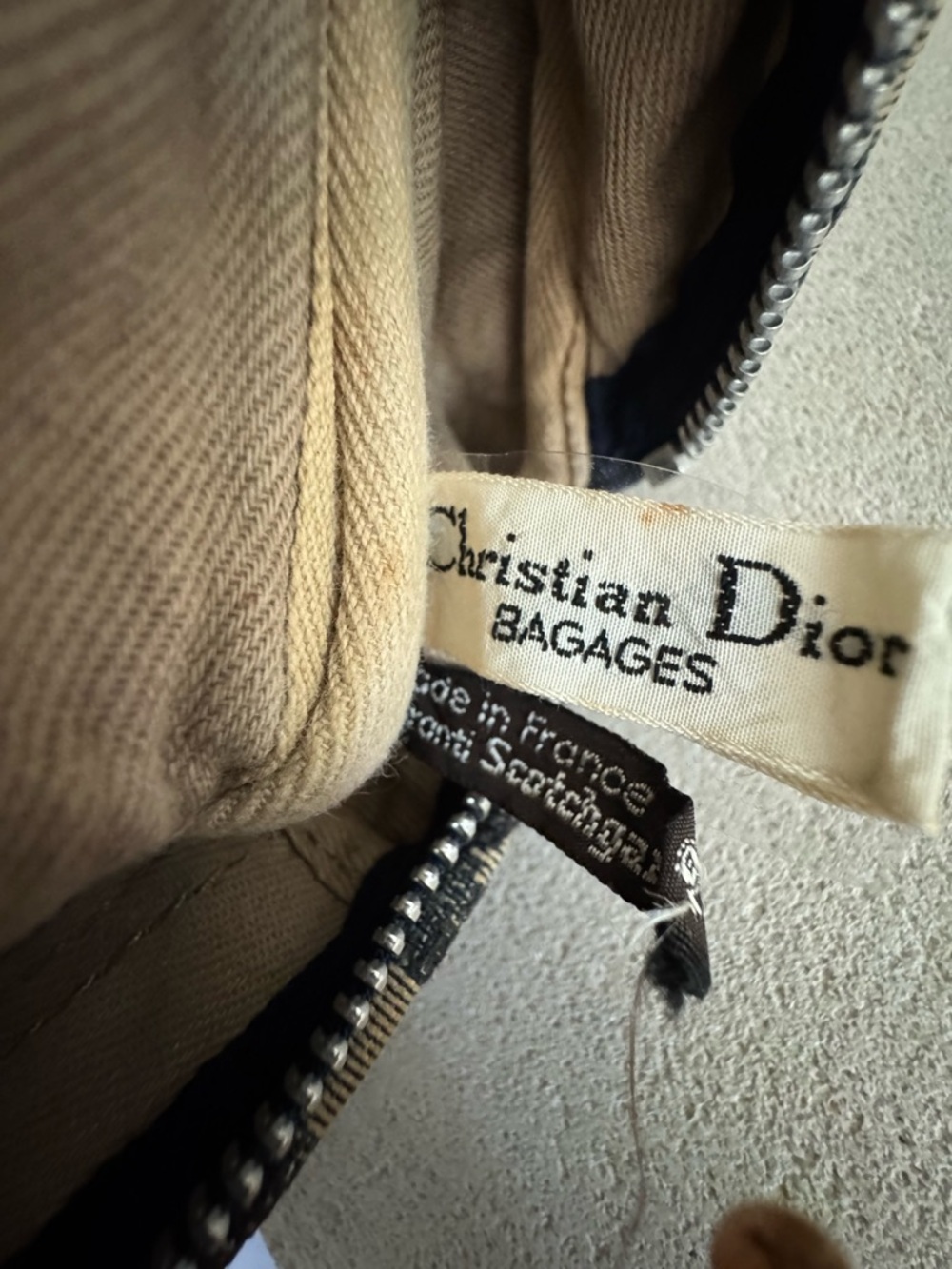 DIOR Vintage Trotter Boston Bag 30cm Navy Jacquard Canvas Navy Leather - Picture 10 of 12